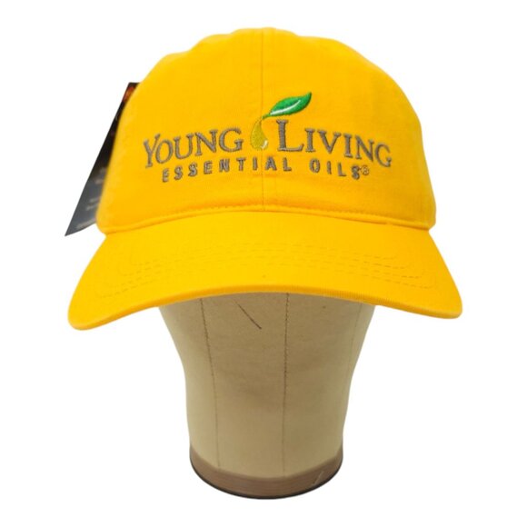 Young Living Essential Oils Tuck Strap Cap Washed Chino Twill Gold Baseball Hat - Picture 9 of 13